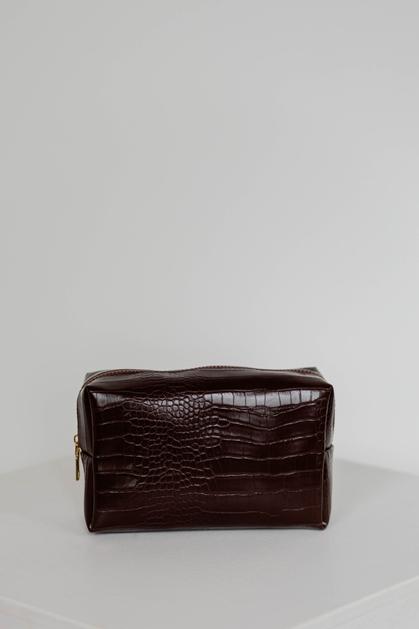 Croc Leather Makeup Bag (Large)