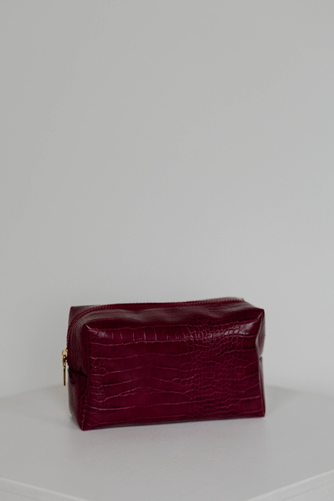 Croc Leather Makeup Bag (Large)