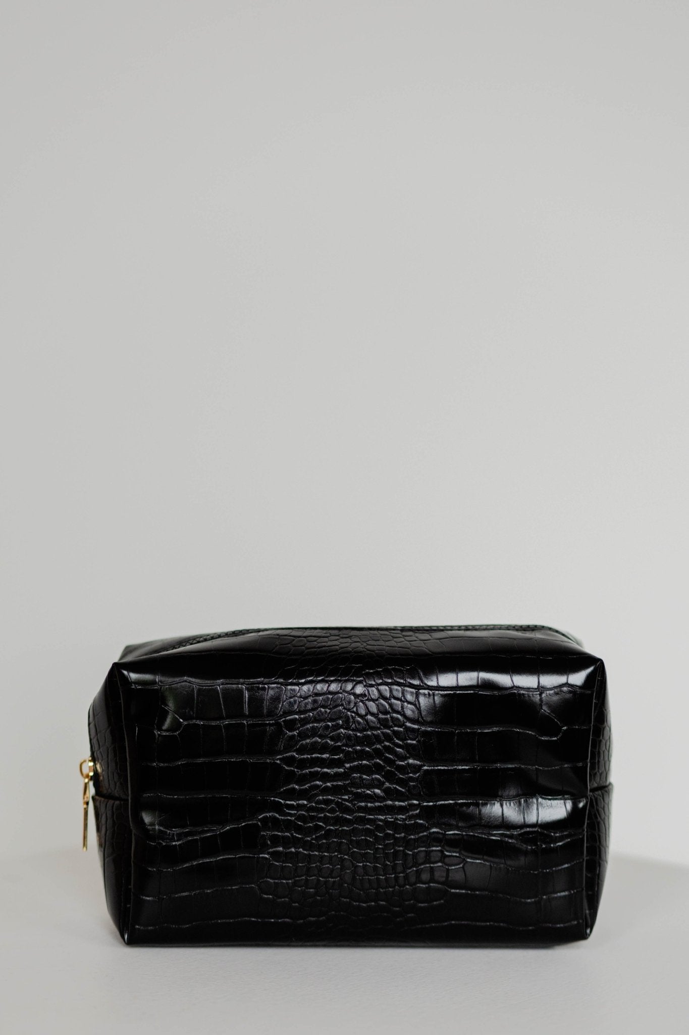 Croc Leather Makeup Bag (Large)
